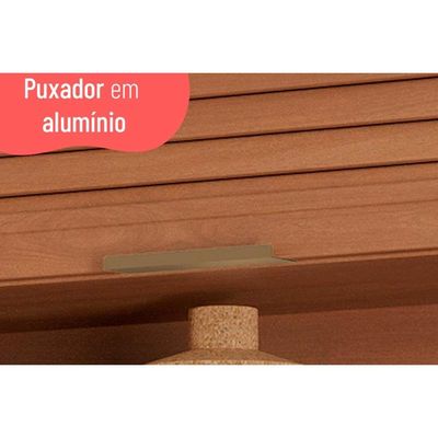 Armário Aéreo Cozinha Modulado Thela Macadâmia Nicho 1 Porta Ripada 120cm Freijo - Telasul