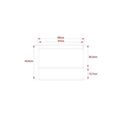 Bancada de Banheiro Suspenso BN3606 1 Porta cor Amêndoa/Branco - Tecno Mobili