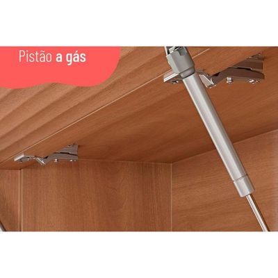 Armário Aéreo Cozinha Modulado Thela Macadâmia Nicho 1 Porta Ripada 120cm Freijo - Telasul