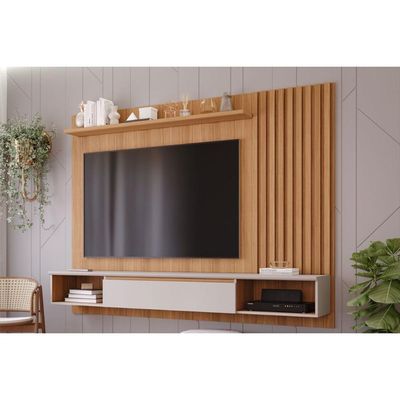 Home p/TV até 65 Polegadas Bahamas Ripado 215X157cm Nature/Off White - Permóbili