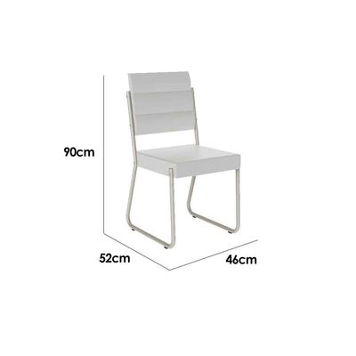 Cadeira de Cozinha 1736 Aço Kit 2 Uni Preto - Carraro