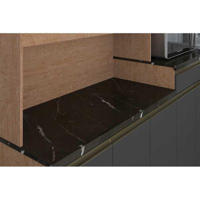 Cozinha Completa Merlot Perfil c/ 9 Portas e 1 Gaveta Sevilha/Cinza - Ronipa