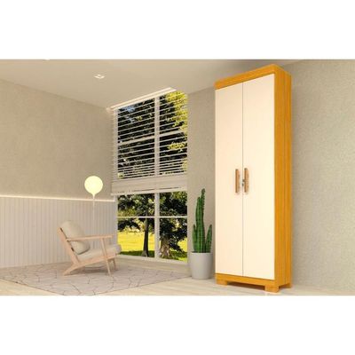 Armário Multiuso Juvenil Iris 2 Portas c/ Chave Nature/Off White - ACP