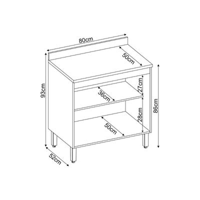 Gabinete de Cozinha Modulado Balcão Firenze 2 Portas c/Tampo 80cm Avena/Grafito - Demóbile