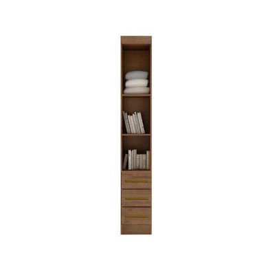 Mesa de Cabeceira Modulada Criado 1 Porta e 3 Gavetas Luna cor Nature - Bianchi