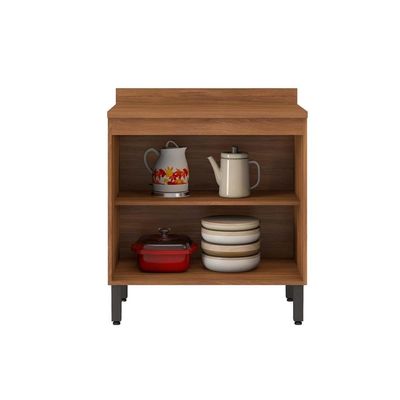 Gabinete de Cozinha Modulado Balcão Firenze 2 Portas c/Tampo 80cm Avena/Grafito - Demóbile