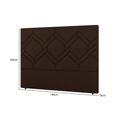 Painel de Cama Box Estofada Casal Lima Plus Veludo Cacau - Simbal