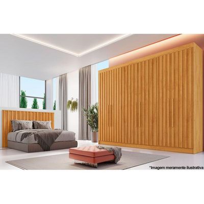 Guarda Roupa 6 Portas Ripadas e 6 Gavetas Potente Braúna - Europa