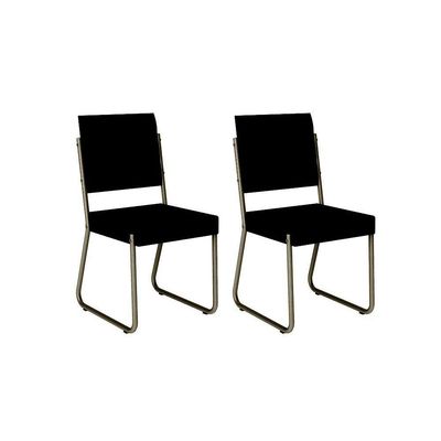 Kit 2 Cadeiras Sala Jantar 1736 Aço 2 Uni Preto - Carraro