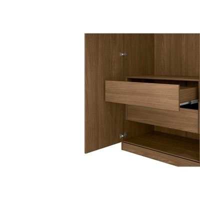 Guarda Roupa 4 Portas e 2 Gavetas Buriti jatoba/Areia - Santos Andirá