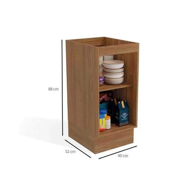 Balcão de Cozinha Modulado Botanic M621 1 Porta c/Tampo 40cm Nogueira/Fendi/Nogueira - Kappesberg