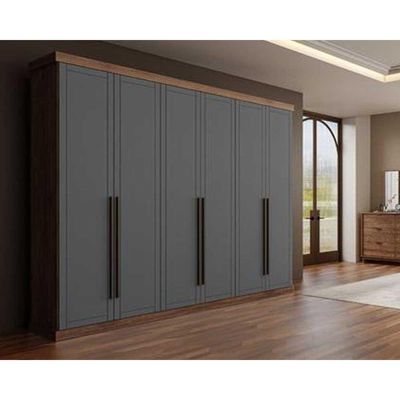 Guarda Roupa 6 Portas e 6 Gavetas Capri 1159 Freijo c/ Cinza Titanio - Carraro