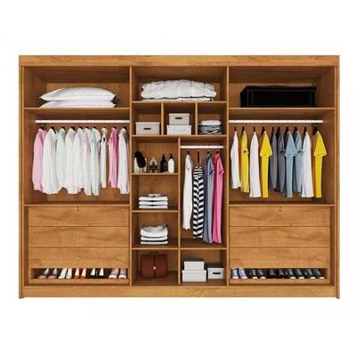Guarda Roupa 6 Portas e 6 Gavetas c/ 4 Ripadas Potente Off White - Europa