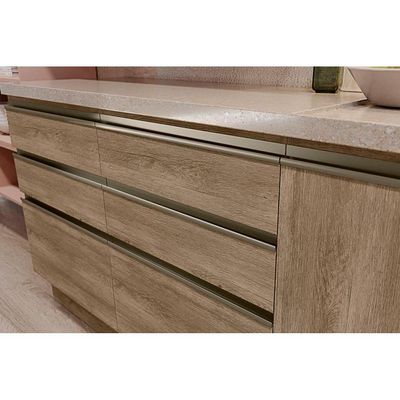 Balcão de Cozinha Modulado Maxxi G746 4 Gavetas e 1 Porta c/Tampo 120cm Nogal/Preto - Kappesberg