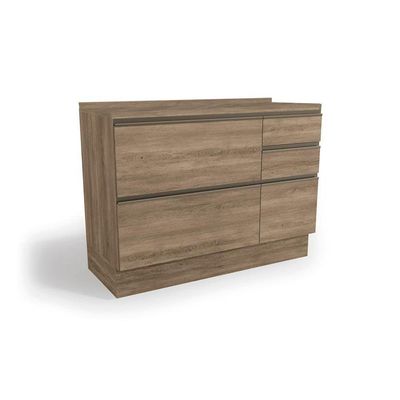 Balcão de Cozinha Modulado Maxxi G746 4 Gavetas e 1 Porta c/Tampo 120cm Nogal/Preto - Kappesberg
