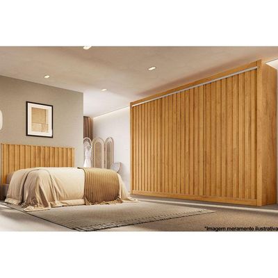 Guarda Roupa Casal 3 Portas de Correr Ripada e 6 Gavetas York Branco Acetinado - Europa