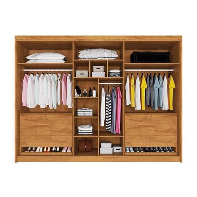 Guarda Roupa Casal 6 Portas Ripadas e 6 Gavetas Potente Off White - Europa