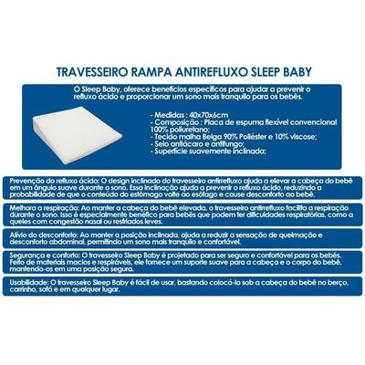 Travesseiro Infantil Rampa Anti Refluxo Sleep Baby (40x70) - Ortobom