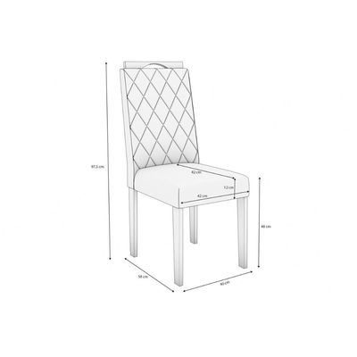 Cadeira Sala de Jantar 2CAD152 Kit 2 Un Freijo/Veludo Bege A036 - Kappesberg