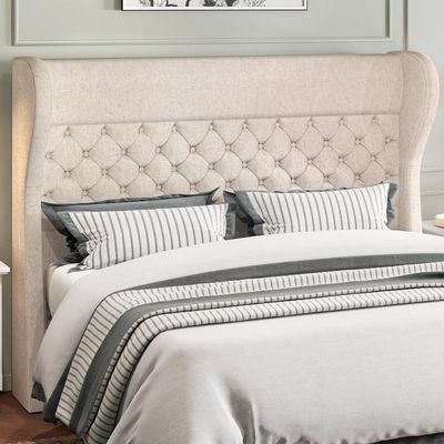 Cabeceira Cama Box Casal King 195cm P05 Madrid Bege Claro