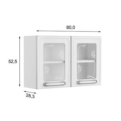 Armário De Cozinha Modulado Evidence 7006 2 Portas C-vidro Branco - Bertolini
