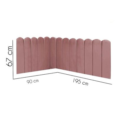 Cabeceira Painel Cama Solteiro Box Nuvem Suede Sandy 90 Cm :rosê