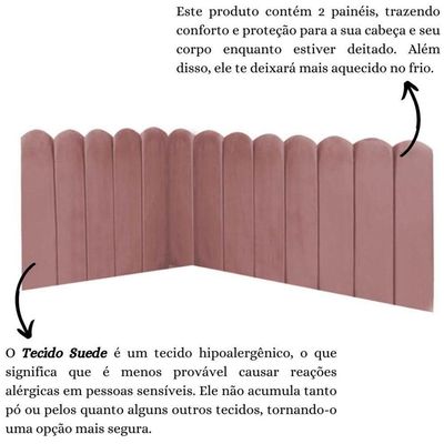 Cabeceira Painel Cama Solteiro Box Nuvem Suede Sandy 90 Cm :rosê