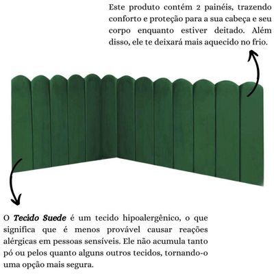 Cabeceira Painel Cama Solteiro Box Nuvem Suede Sandy 90 Cm :verde