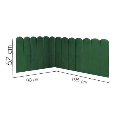 Cabeceira Painel Cama Solteiro Box Nuvem Suede Sandy 90 Cm :verde