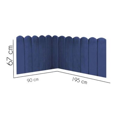 Cabeceira Painel Cama Solteiro Box Nuvem Suede Sandy 90 Cm :azul