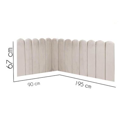 Cabeceira Painel Cama Solteiro Box Nuvem Suede Sandy 90 Cm :bege
