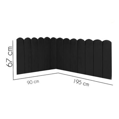 Cabeceira Painel Cama Solteiro Box Nuvem Suede Sandy 90 Cm :preto