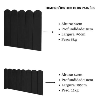 Cabeceira Painel Cama Solteiro Box Nuvem Suede Sandy 90 Cm :preto