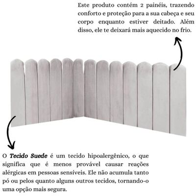 Cabeceira Painel Cama Solteiro Box Nuvem Suede Sandy 90 Cm :cinza Claro