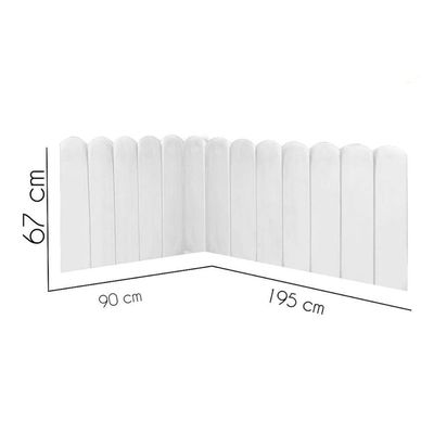 Cabeceira Painel Cama Solteiro Box Nuvem Suede Sandy 90 Cm :branco