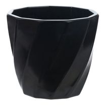 Vaso Torcido Decorativo Preto 12X13,5 Cm - Du0027Rossi