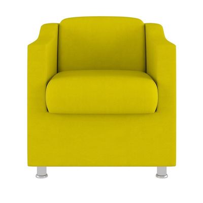 Poltrona Decorativa Recepção Cadeira Manicure Cores Cor:Amarelo