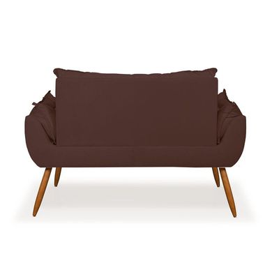 Kit Poltrona Decorativa Escritório + Namoradeira Luxo Marrom