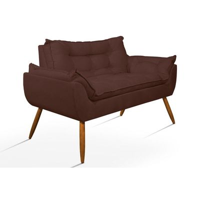 Kit Poltrona Decorativa Escritório + Namoradeira Luxo Marrom