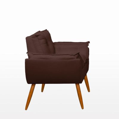 Kit Poltrona Decorativa Escritório + Namoradeira Luxo Marrom