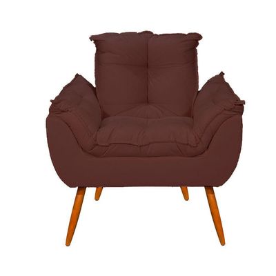 Kit Poltrona Decorativa Escritório + Namoradeira Luxo Marrom