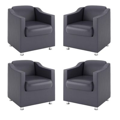 Kit 4 Poltronas Para Salão De Beleza ? Clinica Médica Cinza