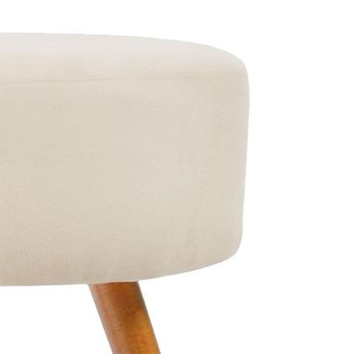 Kit 02 Poltronas Decorativas + Puff Decorativo Redondo Sala Cor:bege