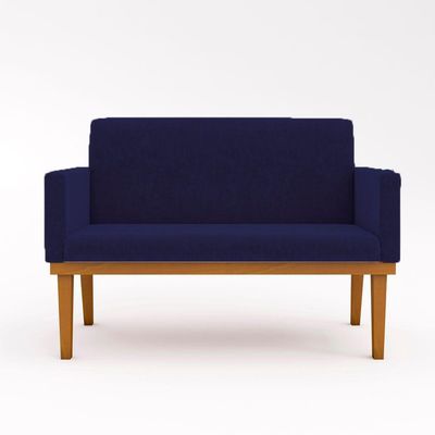 Kit Poltrona Base Reforçada + Namoradeira Sala, Quarto Cor:azul Marinho