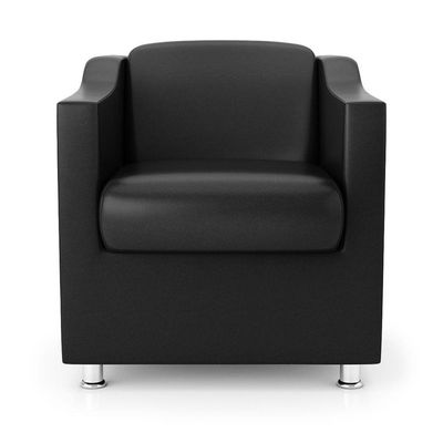 Kit 4 Poltronas Consultorio Recepção Sala Espera Preta