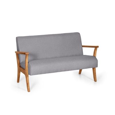 Conjunto De Poltronas Estofadas Para Sala Em Madeira Maciça Cléo Cinza Escuro - Straub Web