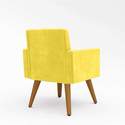 Kit 2 Poltrona Amarela E Vermelha + 1 Puff Amarelo