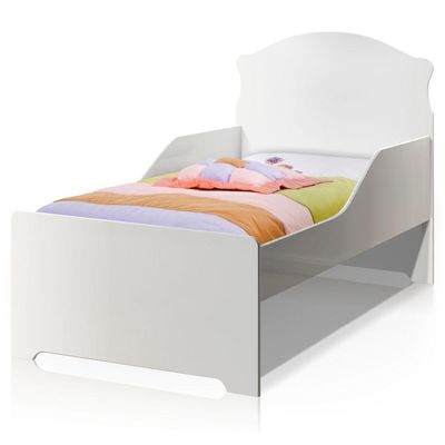 Cama Infantil Branco Clássica Com Colchão
