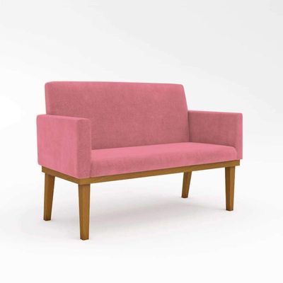Kit Sofá Com Base Reforçada + 2 Poltronas Sala De Estar Cor:rosa