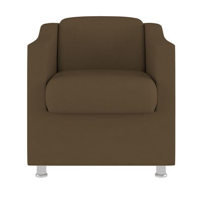 Kit Sofá Namoradeira + 02 Poltrona Tilla Recepção Sala Suede marrom